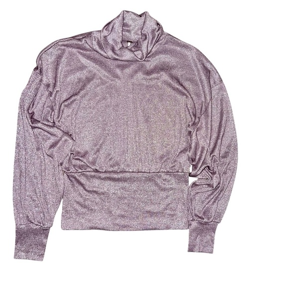 Free People Glam Glitter shirt size large - Picture 1 of 7